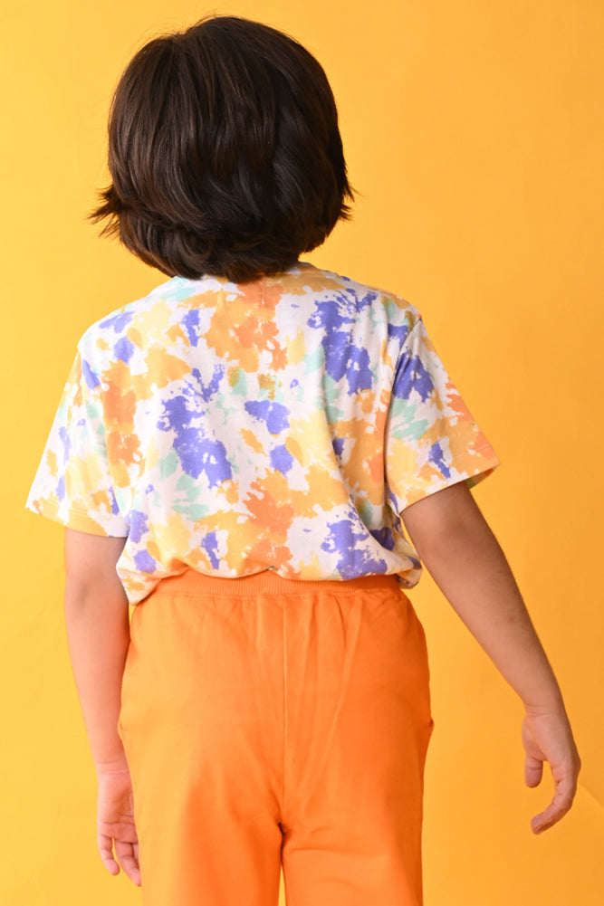 TIE DYE SHORT SLEEVE T-SHIRT - WHITE - Anthrilo India