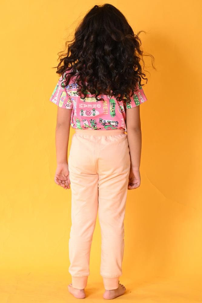 SKATE RAINBOW PEACH JOGGER SET - PINK/PEACH - Anthrilo India