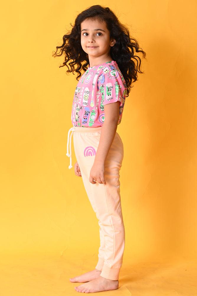 SKATE RAINBOW PEACH JOGGER SET - PINK/PEACH - Anthrilo India