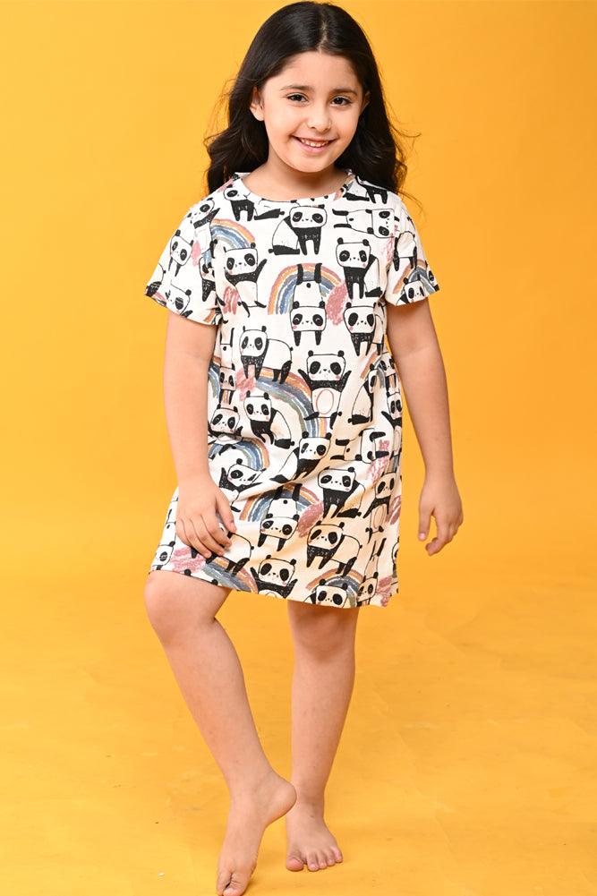PANDA AND LEOPARD NIGHT DRESS (PACK OF 2) - Anthrilo India