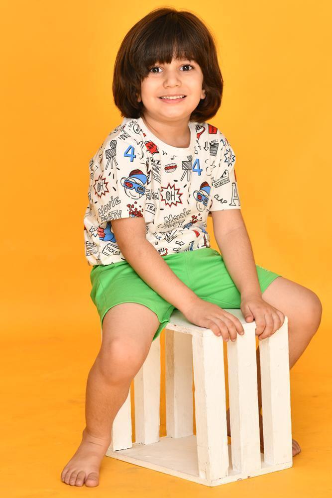 MOVIE T-SHIRT GREEN SHORTS SET - Anthrilo Design House