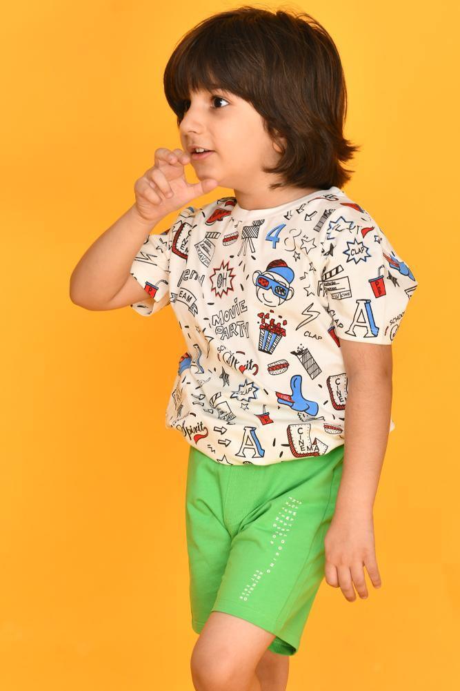 MOVIE T-SHIRT GREEN SHORTS SET - Anthrilo Design House