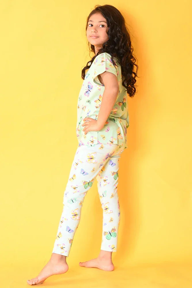 Green Butterfly Pyjama Set - Green - Anthrilo 