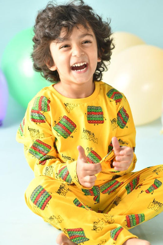 POP IT BOYS YELLOW PYJAMA SET - Anthrilo