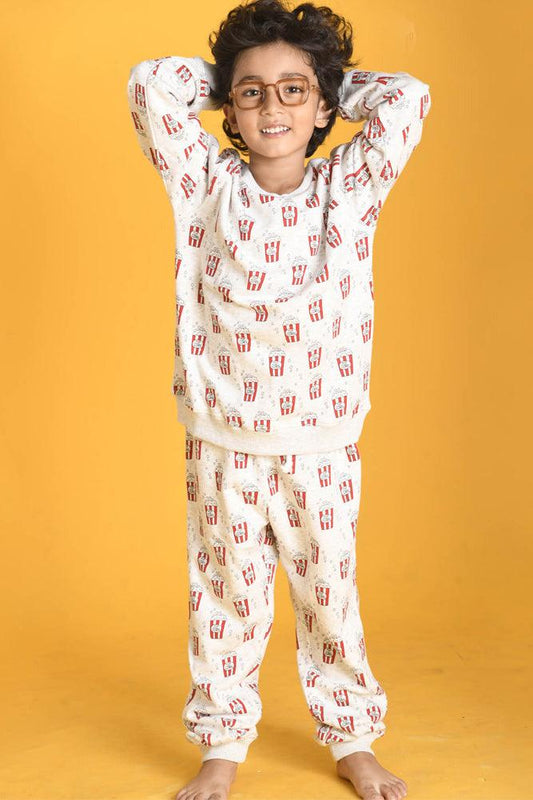 POPCORN TERRY SWEATSHIRT JOGGER SET - GREY - Anthrilo Design House