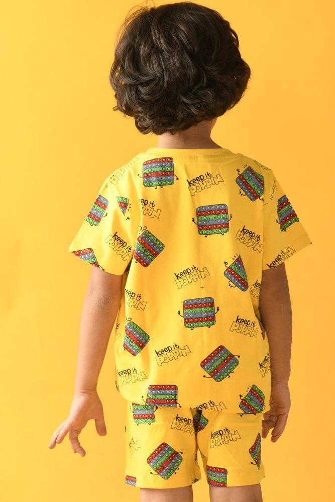 POP IT SLEEPWEAR SHORTS SET - YELLOW - Anthrilo Design House