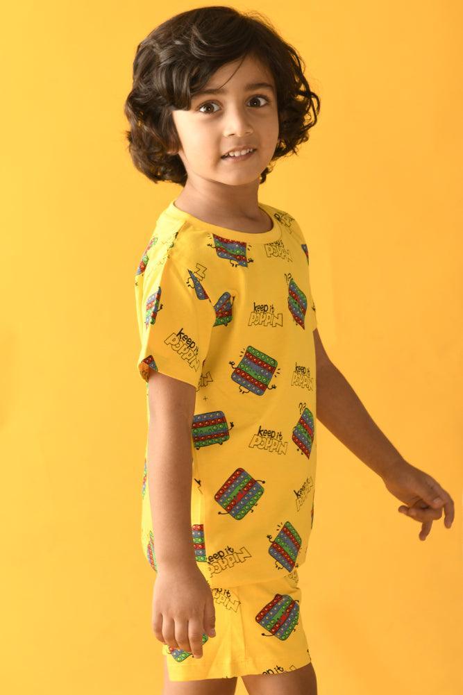 POP IT SLEEPWEAR SHORTS SET - YELLOW - Anthrilo Design House