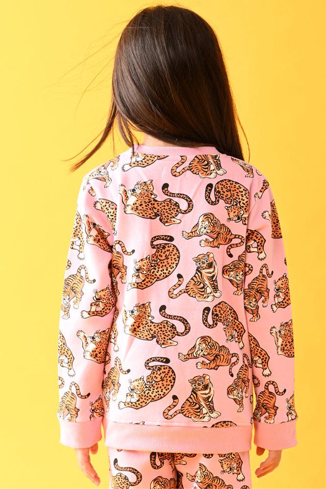 TIGERS GIRLS FLEECE SWEATSHIRT - PINK - Anthrilo Design House