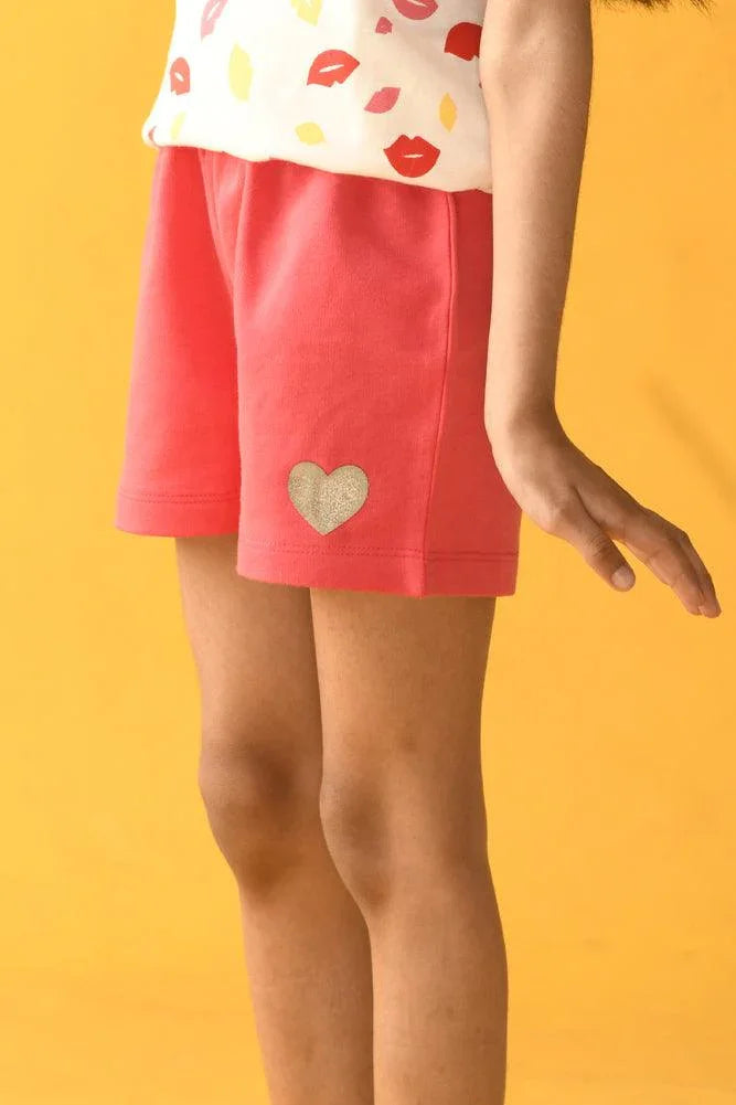 HOT PINK HEART SHORTS - PINK - Anthrilo Design House