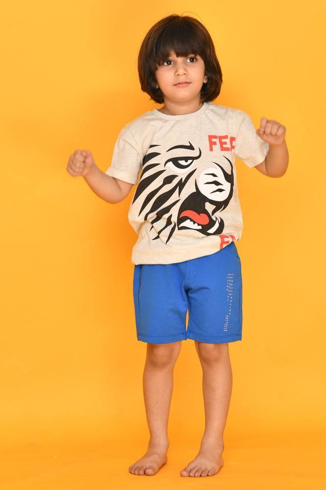 TIGER T-SHIRT BLUE SHORTS SET - Anthrilo Design House