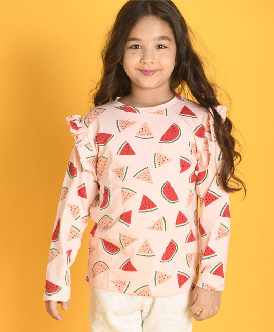 WATERMELON LONG SLEEVE T-SHIRT - PINK - Anthrilo Design House