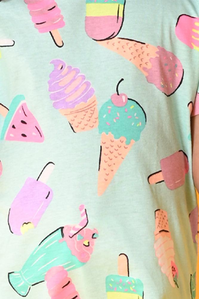 ICE CREAM PRETTY PEACH JOGGER SET - AQUA/PEACH - Anthrilo India