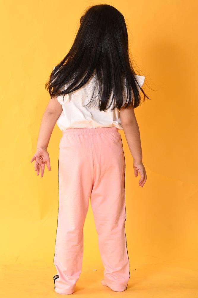 DESTINATION PINK SIDE TAPE JOGGER SET - WHITE/PINK - Anthrilo India