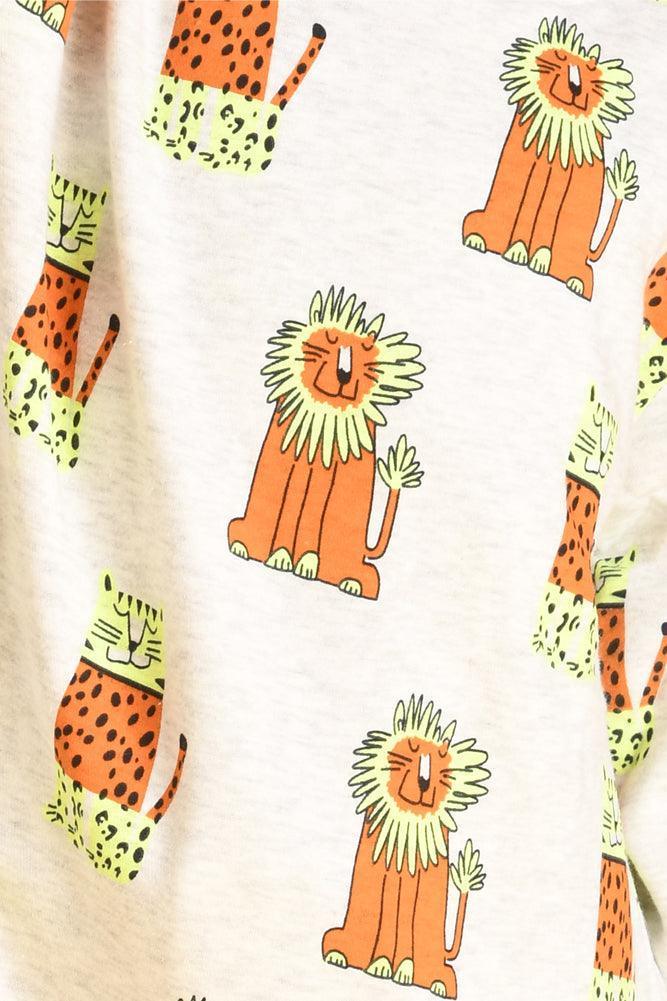 WILD CATS FLEECE JOGGER - ECRU MELANGE - Anthrilo Design House