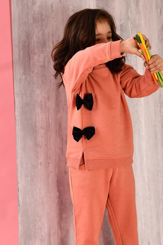 BOW SWEATSHIRT AND JOGGER SET