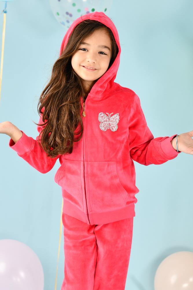 BUTTERFLY PINK VELOUR JOGGER - Anthrilo