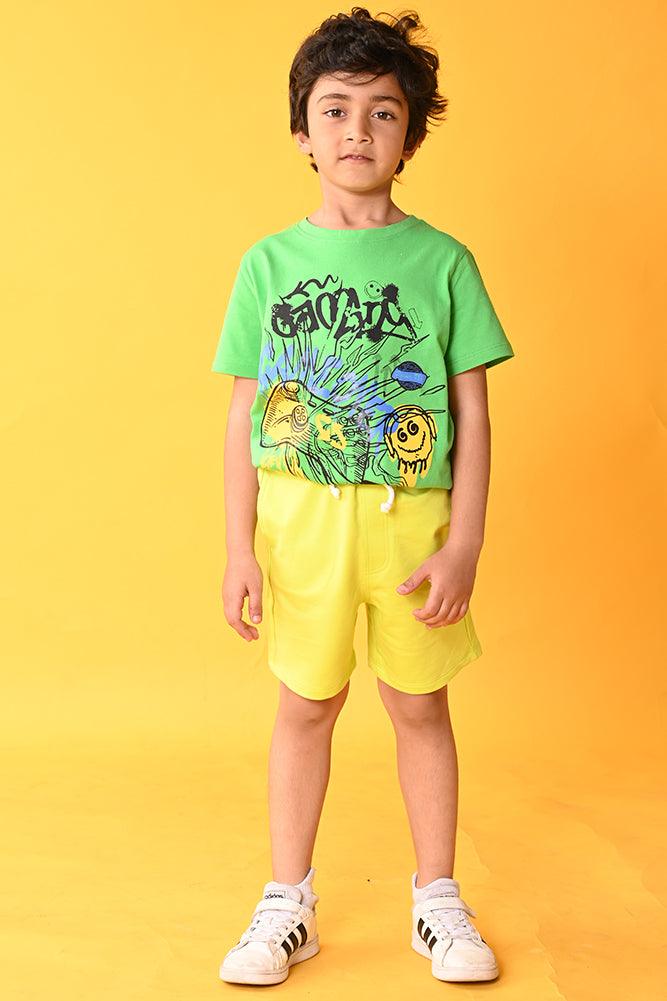 GAMING GREEN LIME SHORTS SET - GREEN/LIME - Anthrilo India