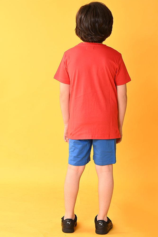 SKATE OF MIND ROYAL SHORTS SET - RED/BLUE - Anthrilo India