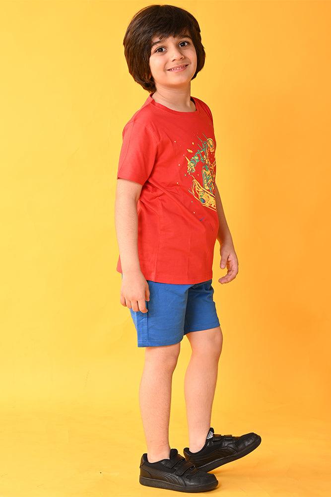 SKATE OF MIND ROYAL SHORTS SET - RED/BLUE - Anthrilo India