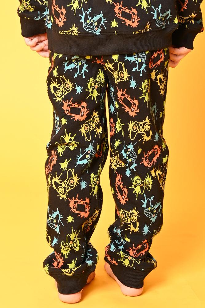 GAMER FLEECE BOYS JOGGER - BLACK - Anthrilo Design House
