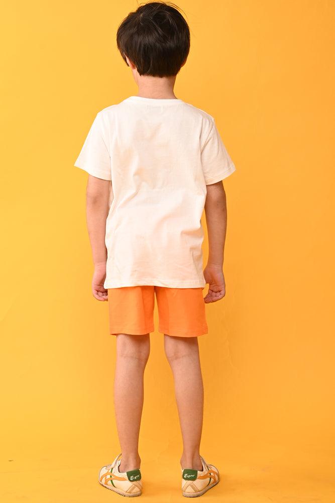ARGENTINA ORANGE SHORTS SET - WHITE/ORANGE - Anthrilo India