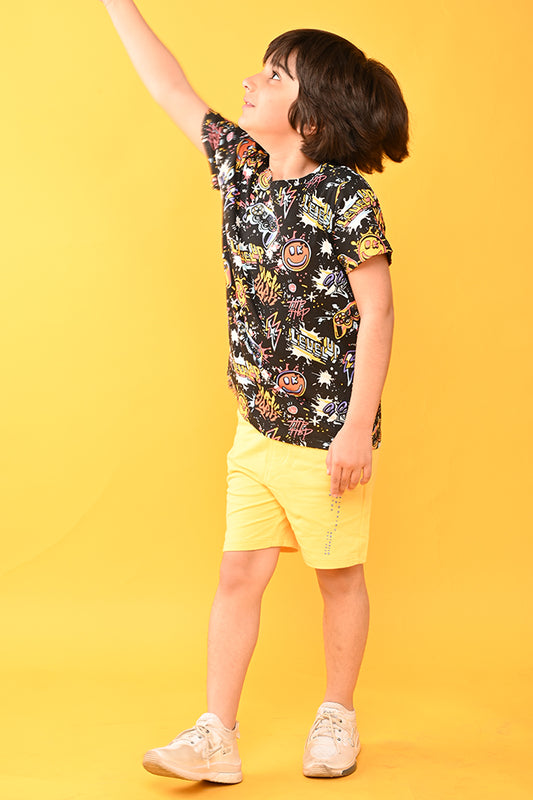 LEVEL UP YELLOW SHORTS SET - BLACK/YELLOW