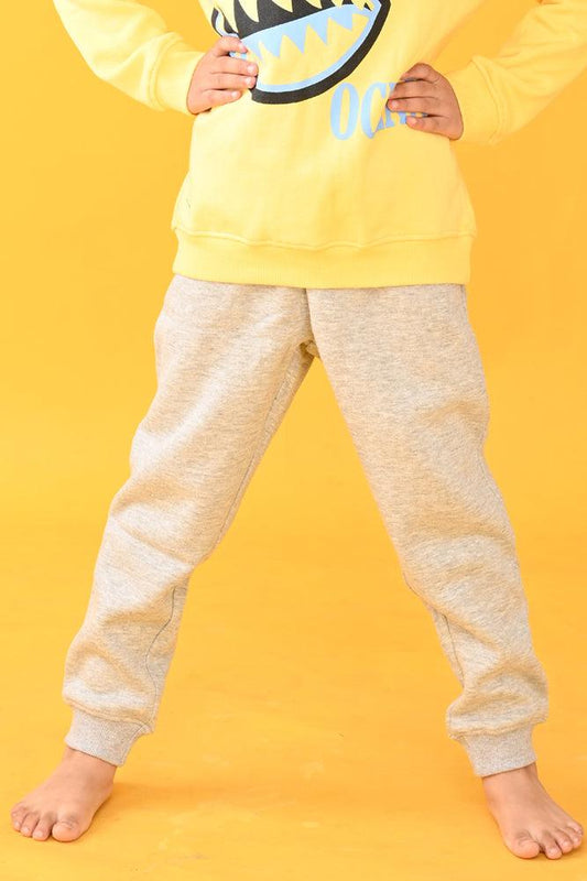 GREY MELANGE FLEECE WARM BOYS JOGGER - GREY - Anthrilo Design House