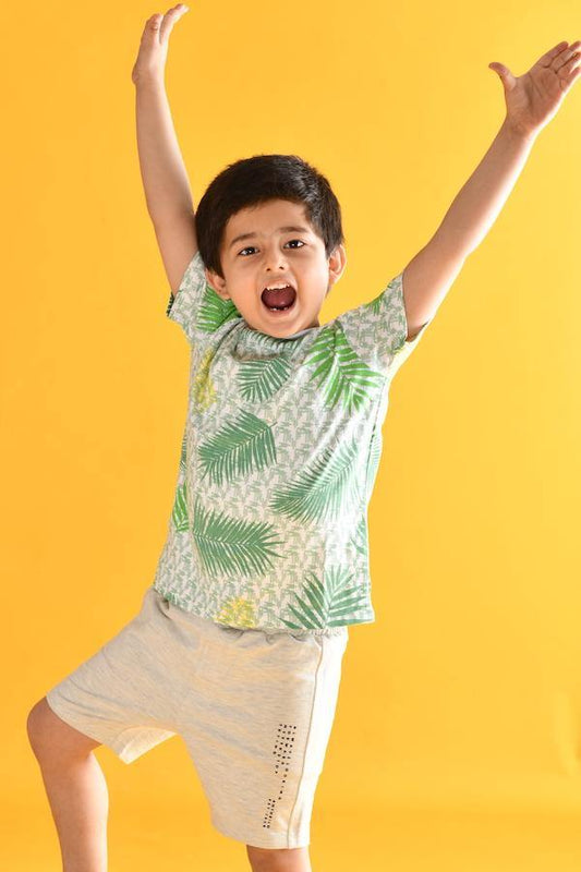 ECRU MELANGE SHORTS