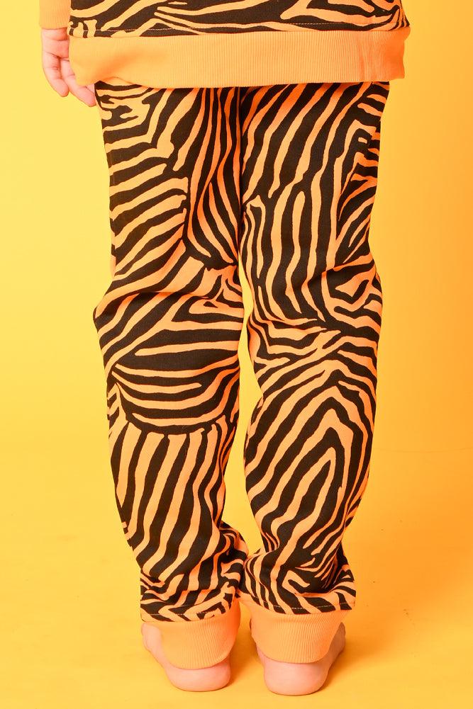 ZEBRA STRIPE FLEECE BOYS JOGGER - ORANGE - Anthrilo Design House