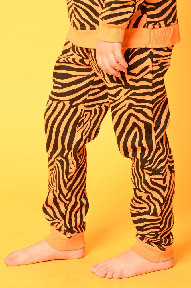 ZEBRA STRIPE FLEECE BOYS JOGGER - ORANGE - Anthrilo Design House