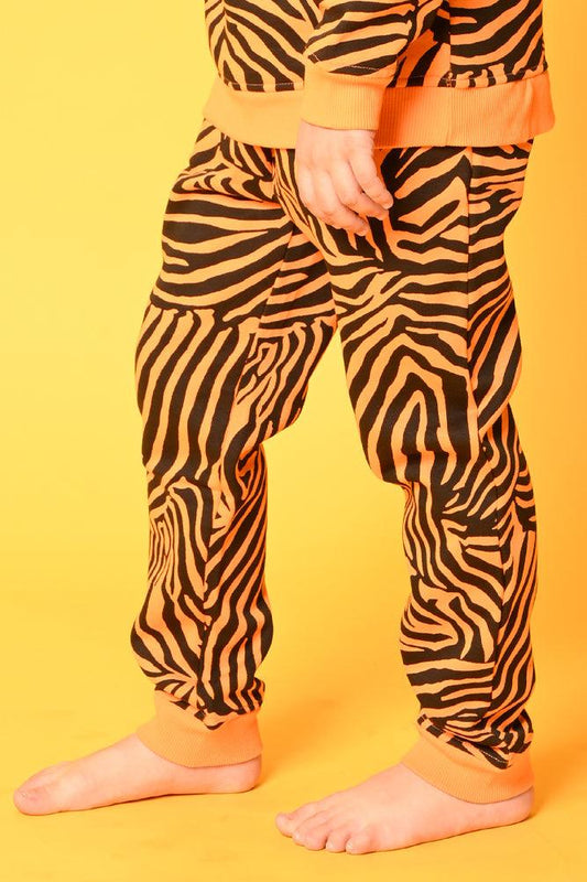 ZEBRA STRIPE FLEECE BOYS JOGGER - ORANGE - Anthrilo Design House