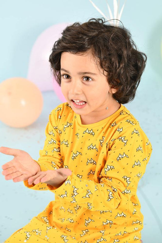 FOX YELLOW BOYS PYJAMA SET - Anthrilo