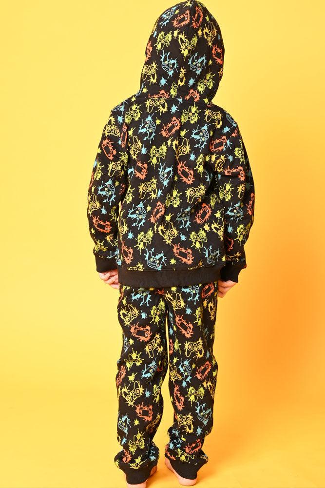 GAMER FLEECE HOODIE SWEATSHIRT - BLACK - Anthrilo Design House