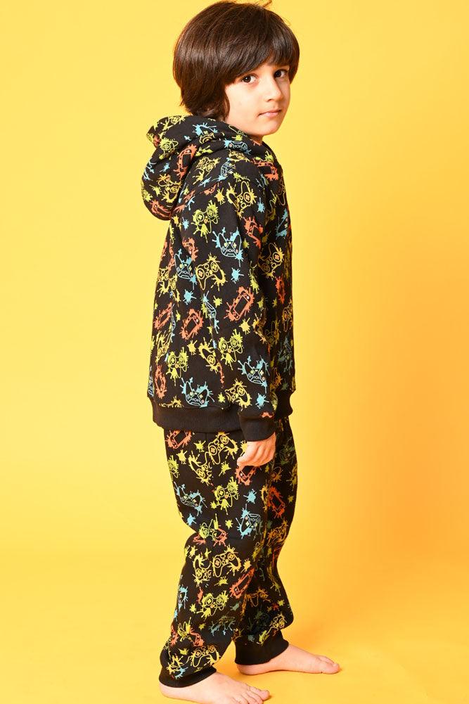 GAMER FLEECE HOODIE SWEATSHIRT - BLACK - Anthrilo Design House