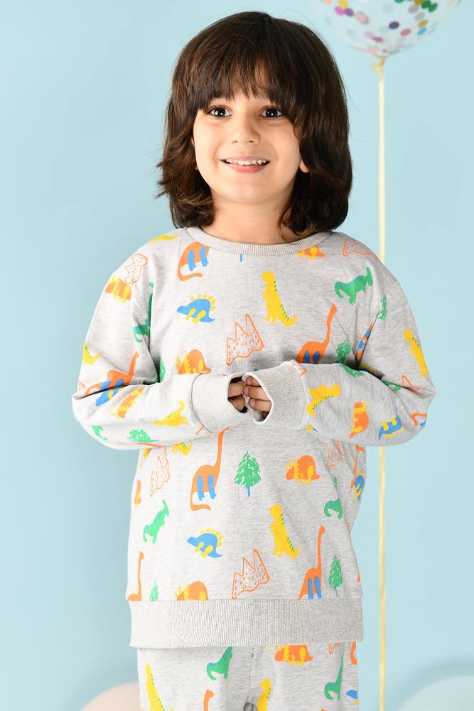 DINOSAUR BOYS SWEATSHIRT (TERRY) - Anthrilo