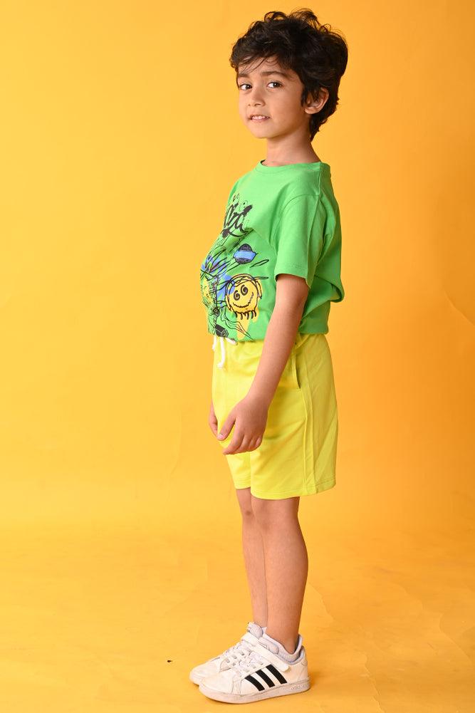 GAMING GREEN LIME SHORTS SET - GREEN/LIME - Anthrilo India