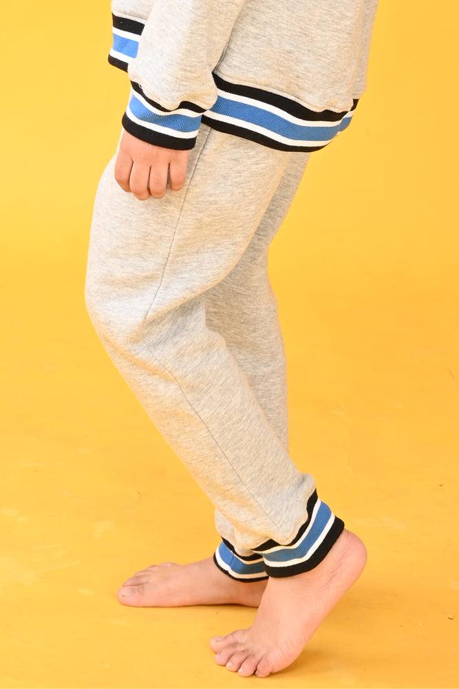 GREY BLUE CUFFED JOGGERS (FLEECE) - Anthrilo Design House