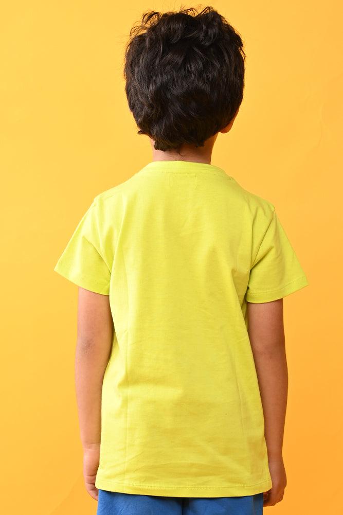 ZEBRA LIME SHORT SLEEVES T-SHIRT - LIME - Anthrilo India