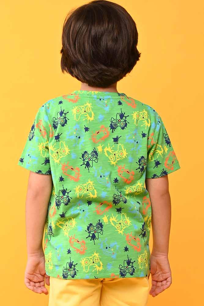GAMER GREEN SHORT SLEEVES T-SHIRT - GREEN - Anthrilo India