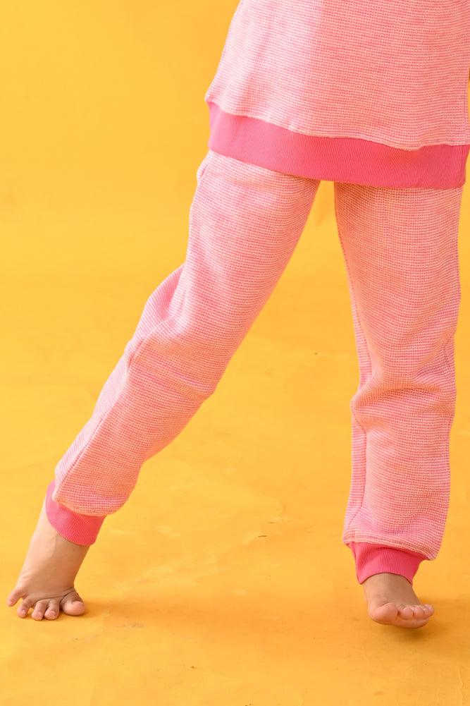 PINK JACQUARD FLEECE JOGGER - PINK - Anthrilo Design House