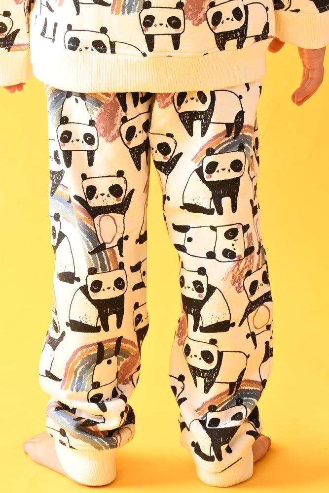 PANDA FLEECE BOYS JOGGER - WHITE - Anthrilo Design House