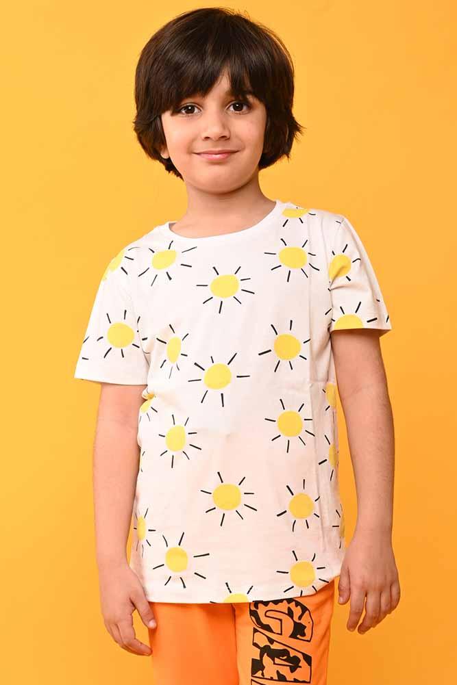 SUN SHORT SLEEVES T-SHIRT - WHITE - Anthrilo India