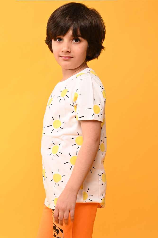 SUN SHORT SLEEVES T-SHIRT - WHITE - Anthrilo India