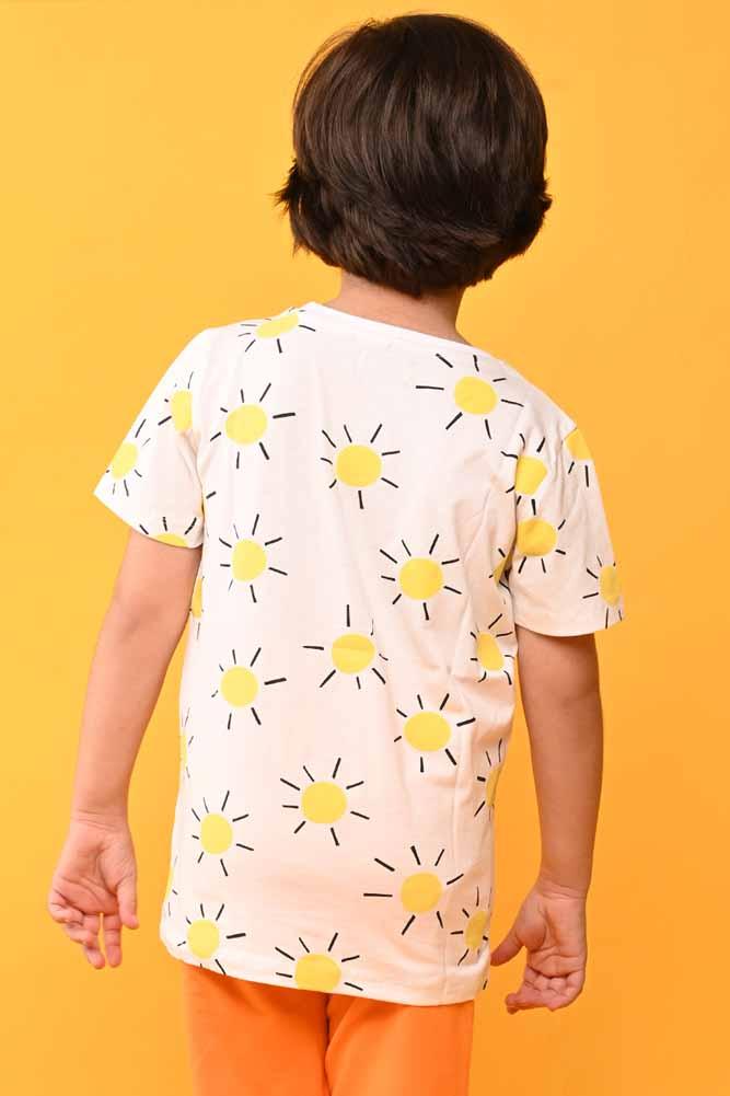 SUN SHORT SLEEVES T-SHIRT - WHITE - Anthrilo India