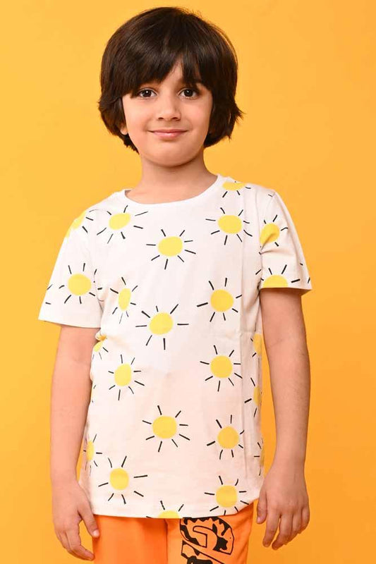 SUN SHORT SLEEVES T-SHIRT - WHITE - Anthrilo India