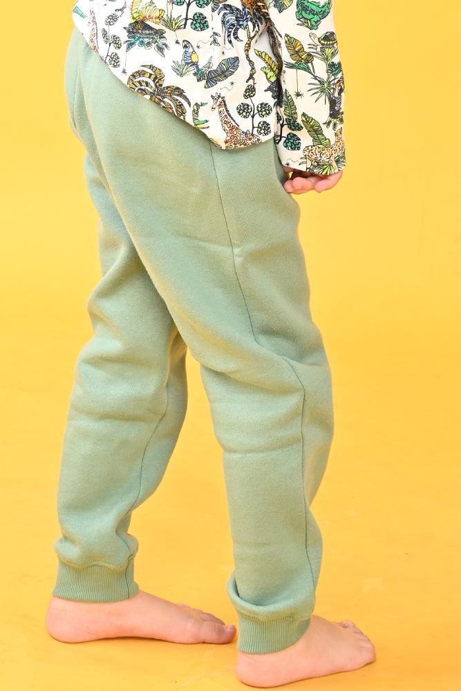 OLIVE QUILTED WARM BOYS JOGGER - GREEN - Anthrilo Design House