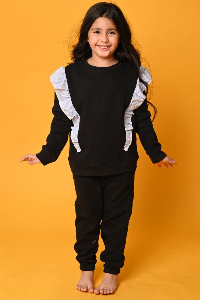 BLACK GIRLS FLEECE JOGGER - BLACK - Anthrilo Design House