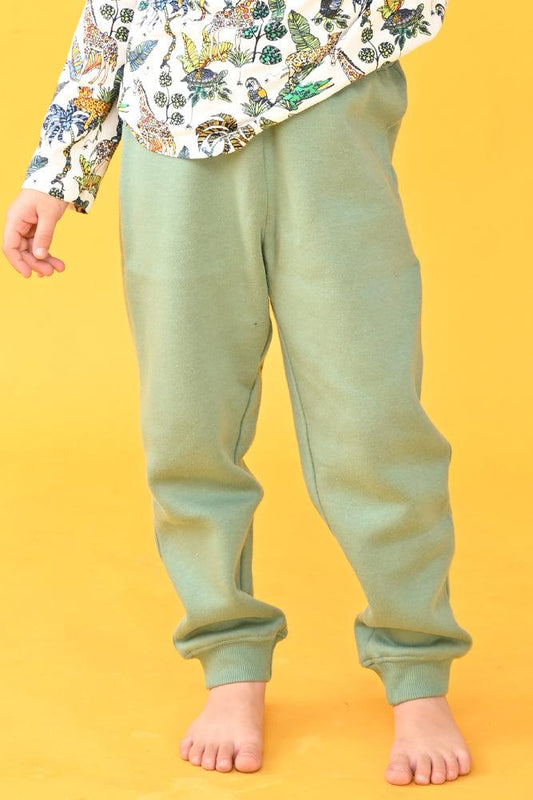 OLIVE QUILTED WARM BOYS JOGGER - GREEN - Anthrilo Design House