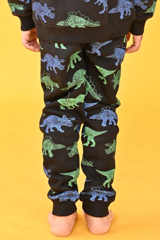 DINOSAUR BOYS BLACK JOGGER (FLEECE) - Anthrilo Design House