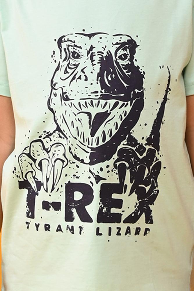 T-REX AQUA SHORT SLEEVES T-SHIRT - AQUA - Anthrilo India